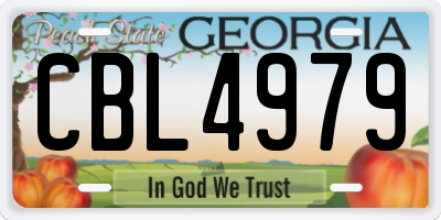 GA license plate CBL4979