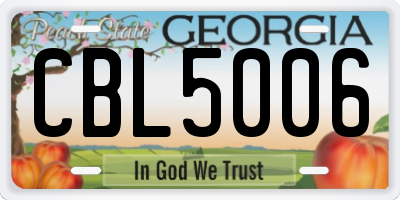 GA license plate CBL5006