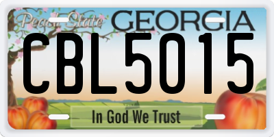GA license plate CBL5015