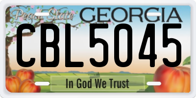 GA license plate CBL5045