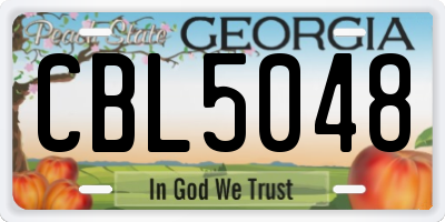 GA license plate CBL5048