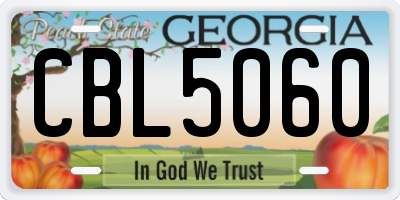 GA license plate CBL5060