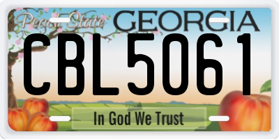 GA license plate CBL5061