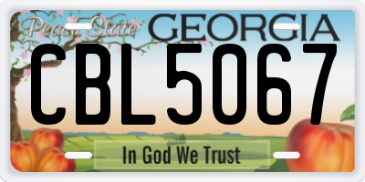 GA license plate CBL5067