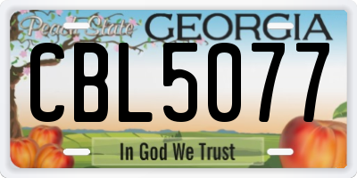 GA license plate CBL5077