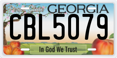 GA license plate CBL5079