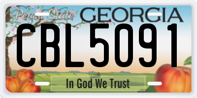 GA license plate CBL5091