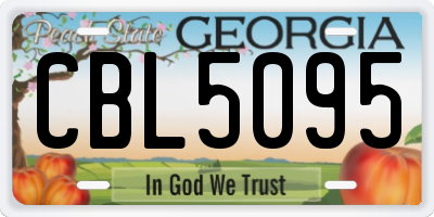 GA license plate CBL5095