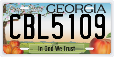 GA license plate CBL5109