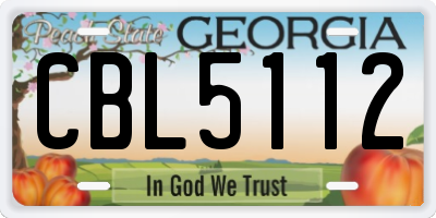 GA license plate CBL5112