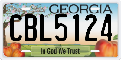 GA license plate CBL5124