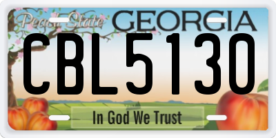 GA license plate CBL5130