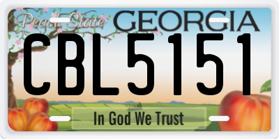 GA license plate CBL5151