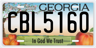 GA license plate CBL5160