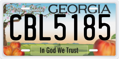 GA license plate CBL5185