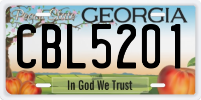 GA license plate CBL5201