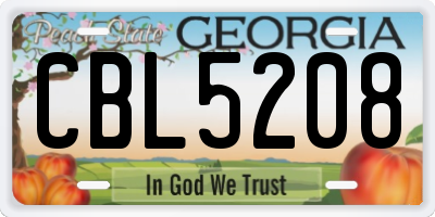 GA license plate CBL5208