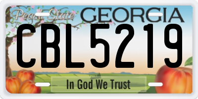 GA license plate CBL5219