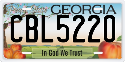 GA license plate CBL5220