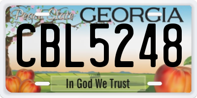 GA license plate CBL5248
