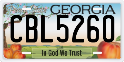 GA license plate CBL5260