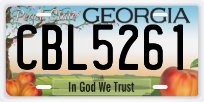 GA license plate CBL5261