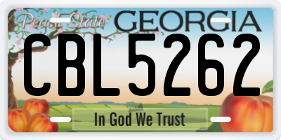 GA license plate CBL5262