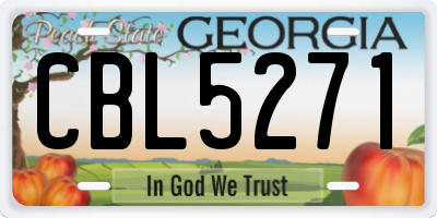 GA license plate CBL5271