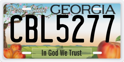 GA license plate CBL5277
