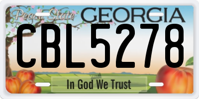 GA license plate CBL5278