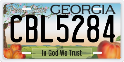 GA license plate CBL5284