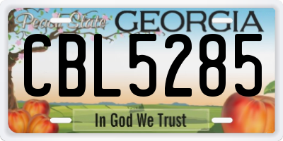 GA license plate CBL5285