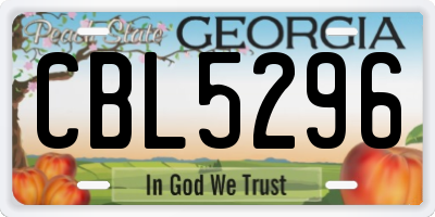 GA license plate CBL5296