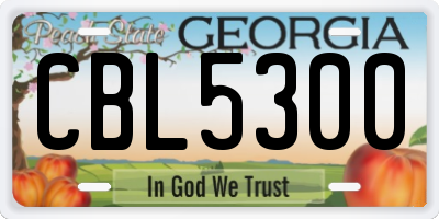 GA license plate CBL5300
