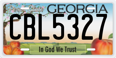 GA license plate CBL5327