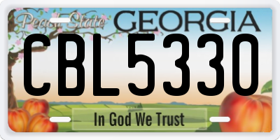 GA license plate CBL5330