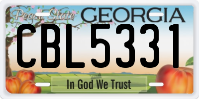 GA license plate CBL5331
