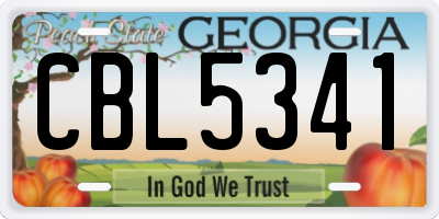 GA license plate CBL5341