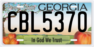 GA license plate CBL5370