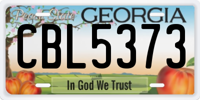 GA license plate CBL5373