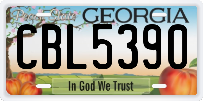 GA license plate CBL5390
