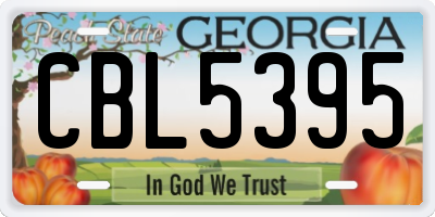 GA license plate CBL5395