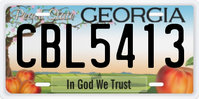 GA license plate CBL5413
