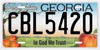 GA license plate CBL5420