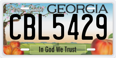 GA license plate CBL5429