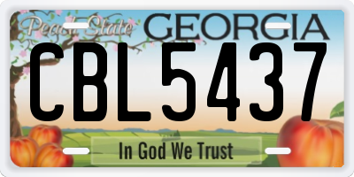 GA license plate CBL5437