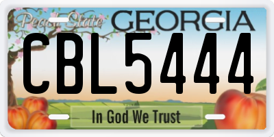 GA license plate CBL5444
