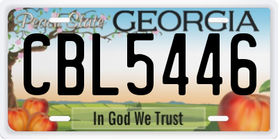 GA license plate CBL5446