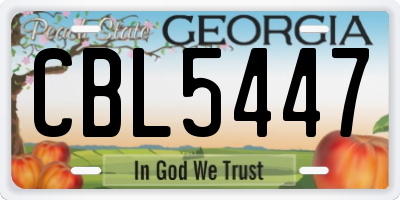 GA license plate CBL5447