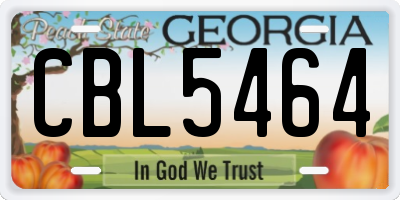 GA license plate CBL5464